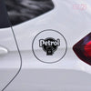 Bright Petrol Label for Vehicle Clarity