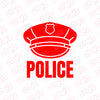 Compact Police Cap Shield Sticker for Cars