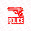 Durable Police Gun for Car Window Decal