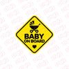 Fun Design Baby on Board Car Decal