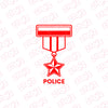 Durable Police Star Badge Decal for Car and Bike