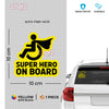 Super Hero on Board Handicap Sticker