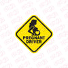 Cute Mom on Board Warning Sign Decal