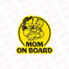 Weather-Resistant Mom on Board Tag Decal