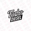 Clear Turbo Text Diesel Label for Cars