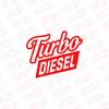 Clear Turbo Text Diesel Label for Cars