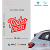 Clear Turbo Text Diesel Label for Cars