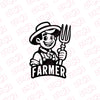 Hardworking Farmer Sticker for Daily Commutes