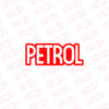 Clear Text Petrol Warning Label Decal