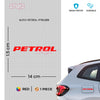 Clear Petrol Fuel Tank Notice Decal