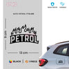 Bold Petrol Use Label for Bikes & Cars