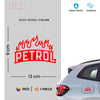 Bold Petrol Use Label for Bikes & Cars