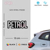 Clear Text Petrol Warning Label Decal