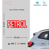 Clear Text Petrol Warning Label Decal