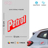 Clear Petrol Warning Label for Safety