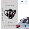 Bright Petrol Label for Vehicle Clarity